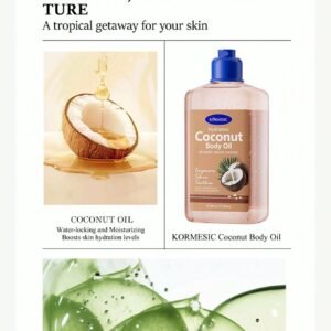 زيت الجسم سعة 260 مل، بخلاصة الورد وجوز الهند والكاكاو