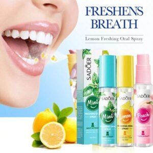 بخاخ معطر للفم بنكهة الليمون/النعناع/الخوخ